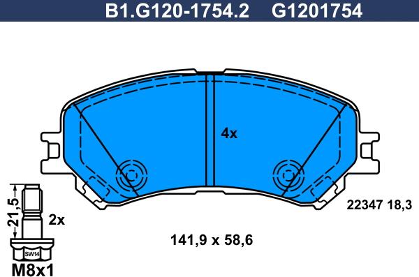 Galfer B1.G120-1754.2 - Kit pastiglie freno, Freno a disco autozon.pro