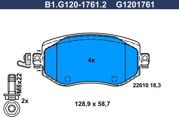 Galfer B1.G120-1761.2 - Kit pastiglie freno, Freno a disco autozon.pro