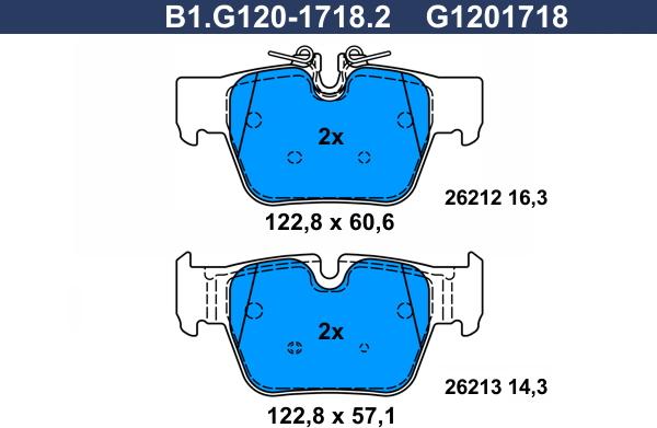 Galfer B1.G120-1718.2 - Kit pastiglie freno, Freno a disco autozon.pro