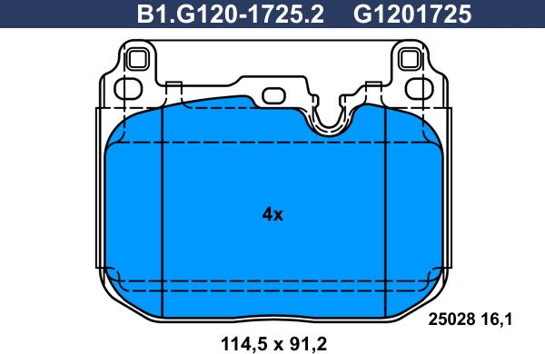 Galfer B1.G120-1725.2 - Kit pastiglie freno, Freno a disco autozon.pro