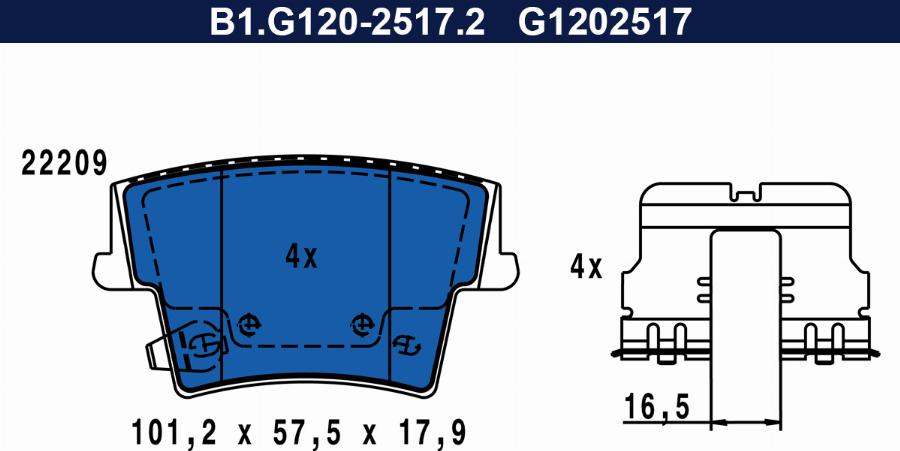 Galfer B1.G120-2517.2 - Kit pastiglie freno, Freno a disco autozon.pro