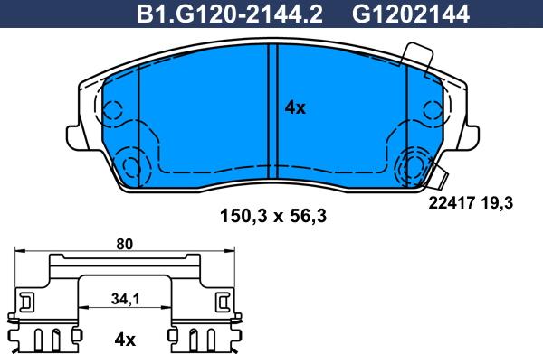 Galfer B1.G120-2144.2 - Kit pastiglie freno, Freno a disco autozon.pro