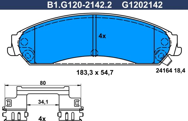 Galfer B1.G120-2142.2 - Kit pastiglie freno, Freno a disco autozon.pro