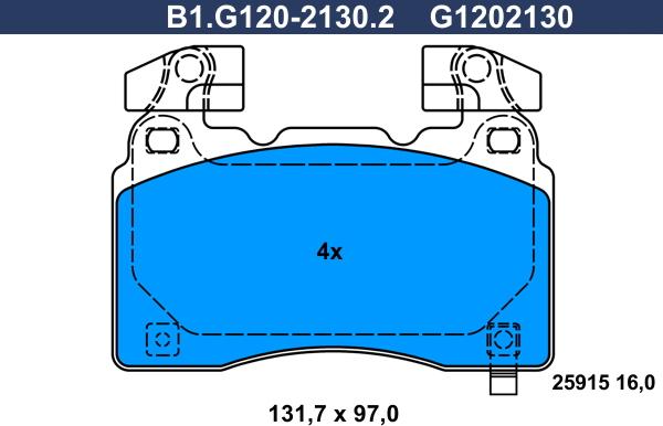 Galfer B1.G120-2130.2 - Kit pastiglie freno, Freno a disco autozon.pro