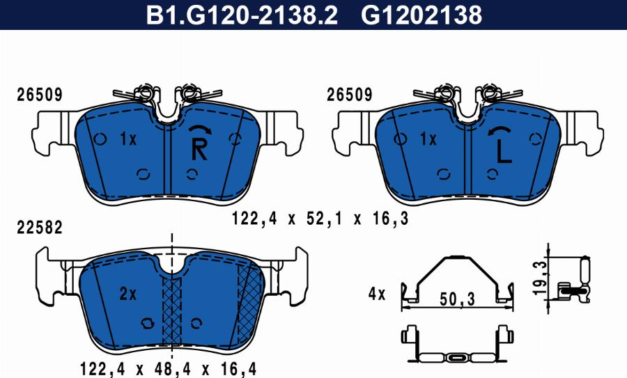 Galfer B1.G120-2138.2 - Kit pastiglie freno, Freno a disco autozon.pro