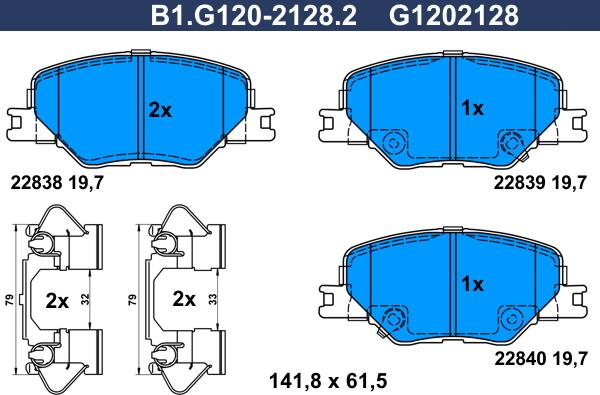 Galfer B1.G120-2128.2 - Kit pastiglie freno, Freno a disco autozon.pro