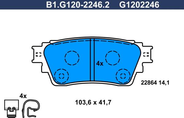 Galfer B1.G120-2246.2 - Kit pastiglie freno, Freno a disco autozon.pro