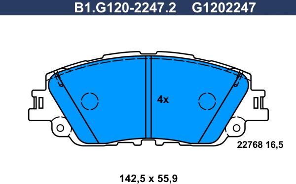 Galfer B1.G120-2247.2 - Kit pastiglie freno, Freno a disco autozon.pro