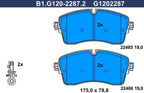 Galfer B1.G120-2287.2 - Kit pastiglie freno, Freno a disco autozon.pro