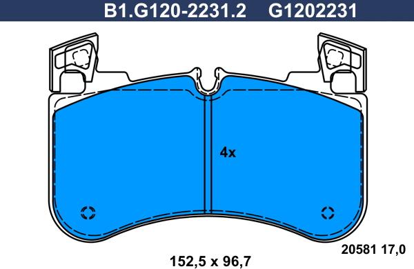 Galfer B1.G120-2231.2 - Kit pastiglie freno, Freno a disco autozon.pro