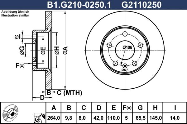 Galfer B1.G210-0250.1 - Discofreno autozon.pro