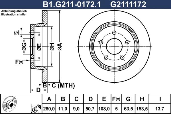 Galfer B1.G211-0172.1 - Discofreno autozon.pro