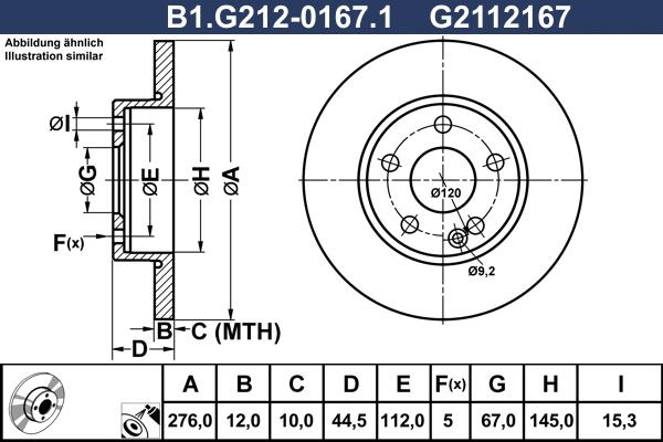 Galfer B1.G212-0167.1 - Discofreno autozon.pro