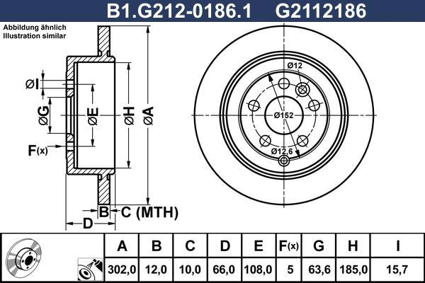 Galfer B1.G212-0186.1 - Discofreno autozon.pro