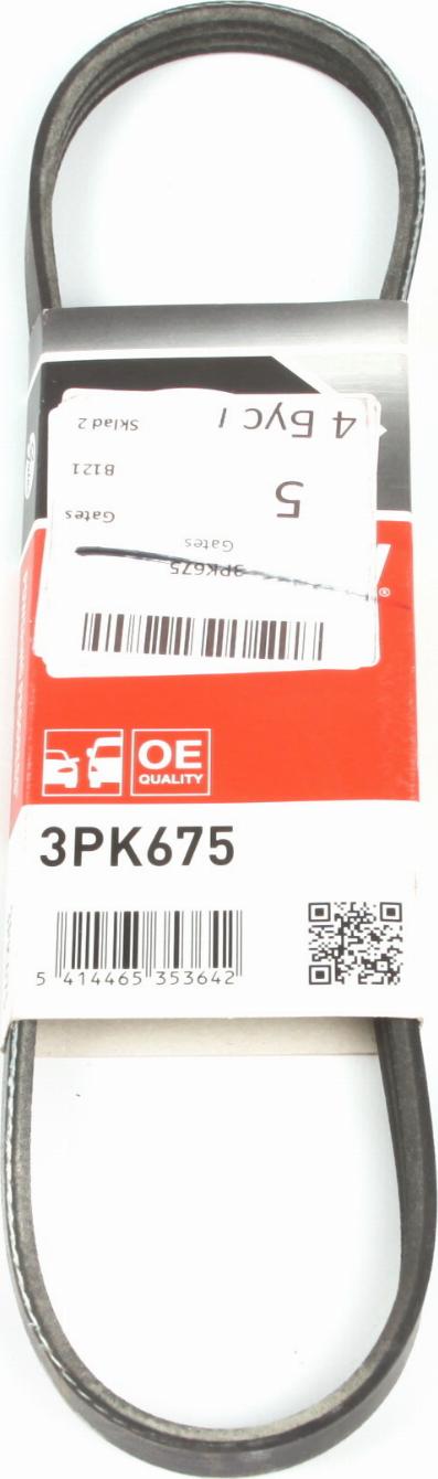 Gates 3PK675 - Cinghia Poly-V autozon.pro