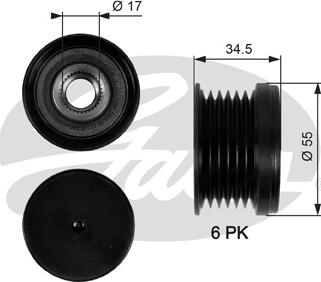 Gates OAP7090 - Puleggia cinghia, Alternatore autozon.pro