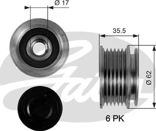 Gates OAP7044 - Puleggia cinghia, Alternatore autozon.pro