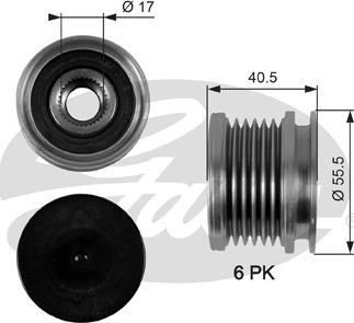 Gates OAP7040 - Puleggia cinghia, Alternatore autozon.pro