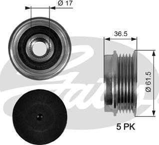 Gates OAP7041 - Puleggia cinghia, Alternatore autozon.pro