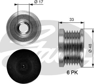 Gates OAP7054 - Puleggia cinghia, Alternatore autozon.pro