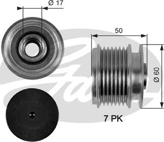 Gates OAP7058 - Puleggia cinghia, Alternatore autozon.pro