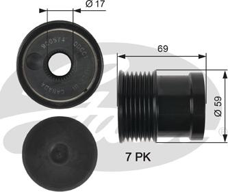 Gates OAP7069 - Puleggia cinghia, Alternatore autozon.pro