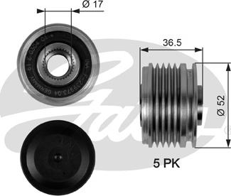 Gates OAP7064 - Puleggia cinghia, Alternatore autozon.pro