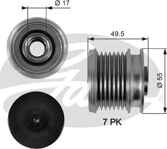 Gates OAP7086 - Puleggia cinghia, Alternatore autozon.pro