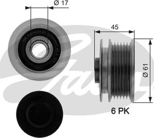 Gates OAP7087 - Puleggia cinghia, Alternatore autozon.pro