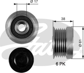 Gates OAP7036 - Puleggia cinghia, Alternatore autozon.pro