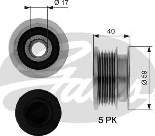 Gates OAP7074 - Puleggia cinghia, Alternatore autozon.pro