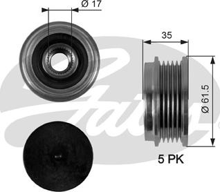 Gates OAP7076 - Puleggia cinghia, Alternatore autozon.pro