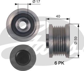 Gates OAP7144 - Puleggia cinghia, Alternatore autozon.pro