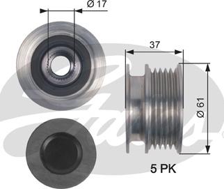 Gates OAP7145 - Puleggia cinghia, Alternatore autozon.pro