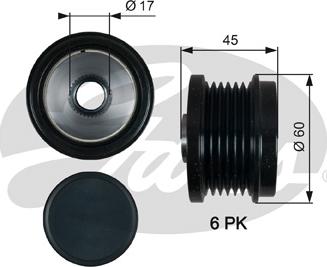 Gates OAP7155 - Puleggia cinghia, Alternatore autozon.pro