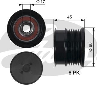 Gates OAP7156 - Puleggia cinghia, Alternatore autozon.pro