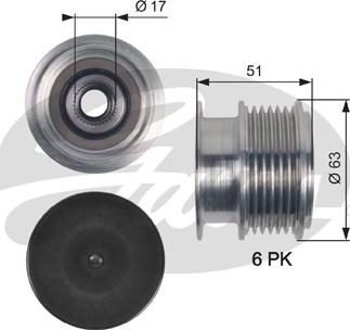 Gates OAP7150 - Puleggia cinghia, Alternatore autozon.pro