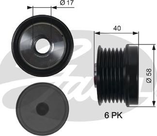 Gates OAP7158 - Puleggia cinghia, Alternatore autozon.pro