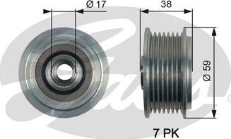 Gates OAP7169 - Puleggia cinghia, Alternatore autozon.pro