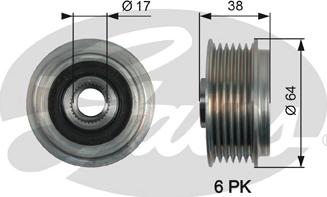 Gates OAP7165 - Puleggia cinghia, Alternatore autozon.pro