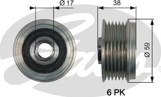 Gates OAP7168 - Puleggia cinghia, Alternatore autozon.pro