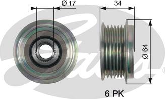 Gates OAP7167 - Puleggia cinghia, Alternatore autozon.pro