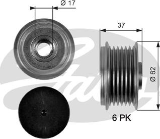 Gates OAP7105 - Puleggia cinghia, Alternatore autozon.pro