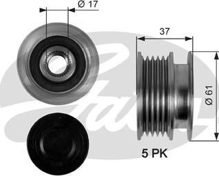 Gates OAP7102 - Puleggia cinghia, Alternatore autozon.pro