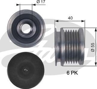 Gates OAP7114 - Puleggia cinghia, Alternatore autozon.pro