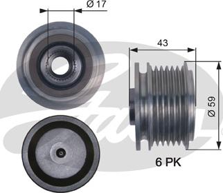 Gates OAP7112 - Puleggia cinghia, Alternatore autozon.pro