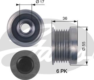 Gates OAP7138 - Puleggia cinghia, Alternatore autozon.pro