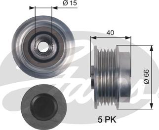 Gates OAP7121 - Puleggia cinghia, Alternatore autozon.pro