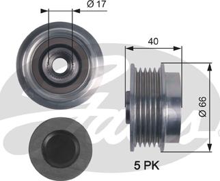 Gates OAP7122 - Puleggia cinghia, Alternatore autozon.pro