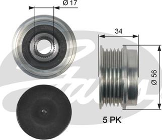 Gates OAP7127 - Puleggia cinghia, Alternatore autozon.pro